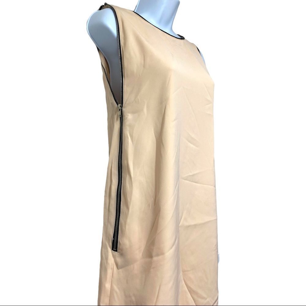 𝅺bishop + YOUNG ANTHROPOLOGIE Double Zip Sleeveless Shift Dress Pink Small S NWT